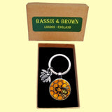 Bassin and Brown Bee Keyring- Black and Yellow