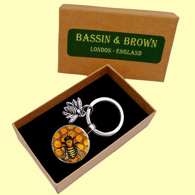Bassin and Brown Bee Keyring- Black and Yellow