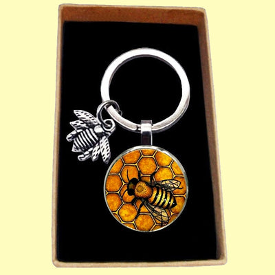 Bassin and Brown Bee Keyring- Black and Yellow