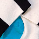 Bassin And Brown Block Stripe with Contrasting Heel Socks - Black, White and Blue