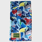 Bassin and Brown Laker Large Flower Scarf - Blue, Red, Yellow, Navy, Green and Grey