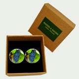 Bunch of Grapes Cufflinks- Green and Blue