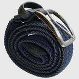 Bassin and Brown Chevron Striped Elasticated Woven Belt - Grey and Blue