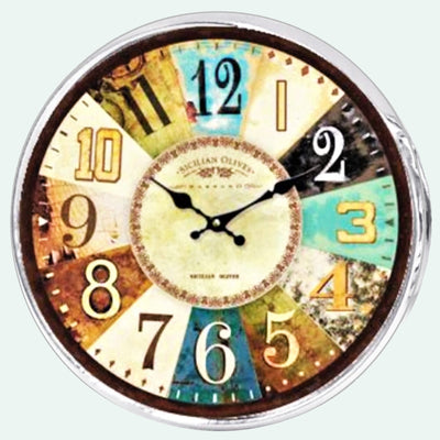 Bassin and Brown Clock Face Cufflinks - Beige, Brown and Blue