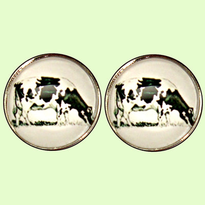 Bassin And Brown -Cow Cufflinks - White and Black