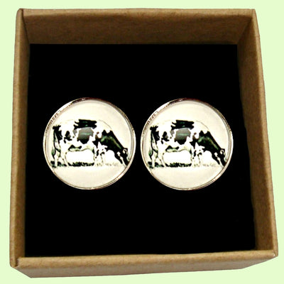 Bassin And Brown -Cow Cufflinks - White and Black