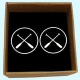 Bassin and Brown Crossed Oars Cufflinks - Black And White