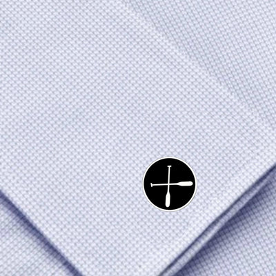 Bassin and Brown Crossed Oars Cufflinks - Black And White