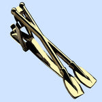 Bassin and Brown Crossed Oars Tie Bar - Gold