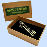 Bassin and Brown Crossed Oars Tie Bar - Gold