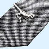 Bassin and Brown Dinosaur Tie Bar - Silver