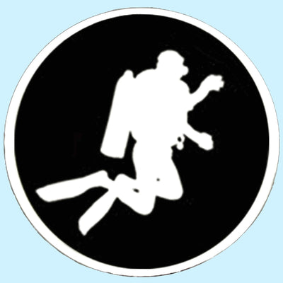 Bassin And Brown Scuba Diver Keyring -  Black and White