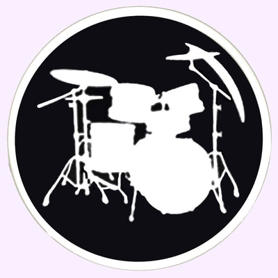 Bassin And Brown Drum Kit Keyring - Black and White
