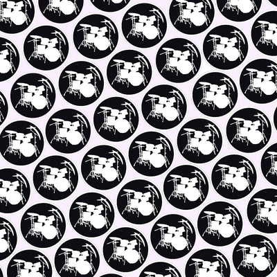 Bassin And Brown Drum Kit Keyring - Black and White