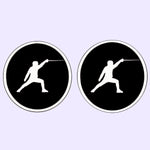 Bassin and Brown Fencing Cufflinks - Black And White