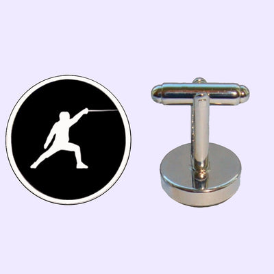 Bassin and Brown Fencing Cufflinks - Black And White