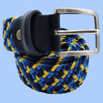 Bassin And Brown Four Colour Multi Woven Belt - Navy, Royal Blue, French Blue and Yellow