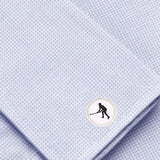 Bassin and Brown Hockey Player Cufflinks - White and Black