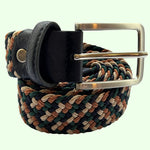 Bassin And Brown Hodsall Four Colour Multi Woven Belt - Green, Navy, Beige and Brown