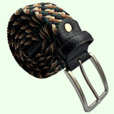 Bassin And Brown Hodsall Four Colour Multi Woven Belt - Green, Navy, Beige and Brown