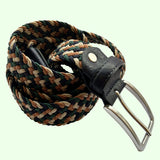 Bassin And Brown Hodsall Four Colour Multi Woven Belt - Green, Navy, Beige and Brown