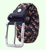 Bassin And Brown Hodsall Four Colour Multi Woven Belt - Green, Navy, Beige and Brown