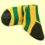 Bassin And Brown Hooped Stripe Socks - Green, Yellow and Khaki
