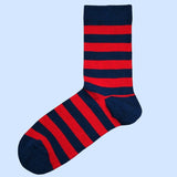 Bassin and Brown Hooped Striped Socks - Red and Blue