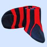 Bassin and Brown Hooped Striped Socks - Red and Blue