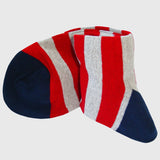 Bassin and Brown Red, White and Navy Hooped Striped Socks