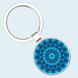 Bassin and Brown Kaleidoscope Flower Keyring - Blue