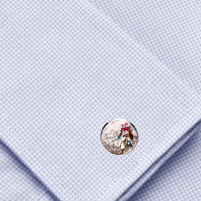 Bassin and Brown Knights Templar Cufflinks - Grey, Blue and Red
