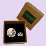 Bassin and Brown Knights Templar Lapel Pin - Grey, Blue and Red
