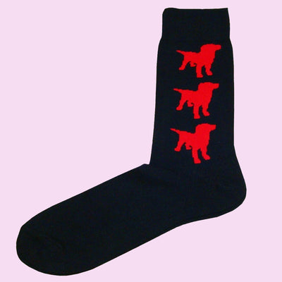 Bassin And Brown Bamboo Labrador Dog Socks - Black and Red