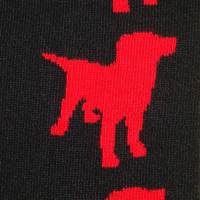 Bassin And Brown Bamboo Labrador Dog Socks - Black and Red
