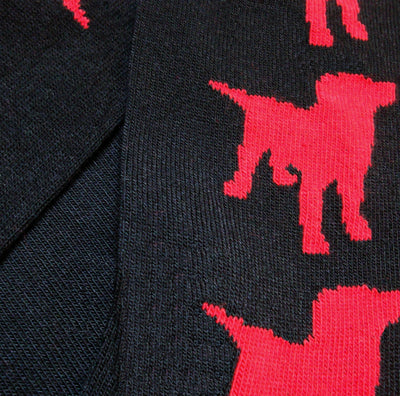 Bassin And Brown Bamboo Labrador Dog Socks - Black and Red