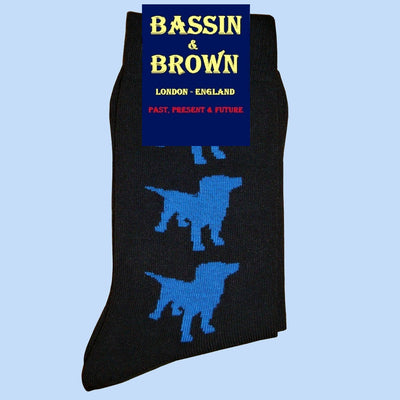 Bassin And Brown Bamboo Black and Blue Labrador Socks