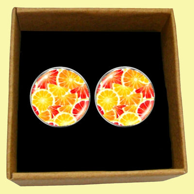 Bassin and Brown Oranges Cufflinks - Orange and Red