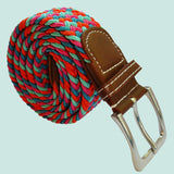 Bassin And Brown Multi Colour Woven Elasticated Belt -Red, Pink, Green And Blue