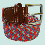 Bassin And Brown Multi Colour Woven Elasticated Belt -Red, Pink, Green And Blue