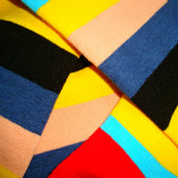 Bassin and Brown Blue, Red, Yellow, Beige, Black and Fawn Multi Coloured Stripe Socks