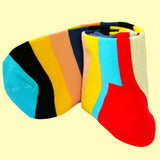 Bassin and Brown Blue, Red, Yellow, Beige, Black and Fawn Multi Coloured Stripe Socks