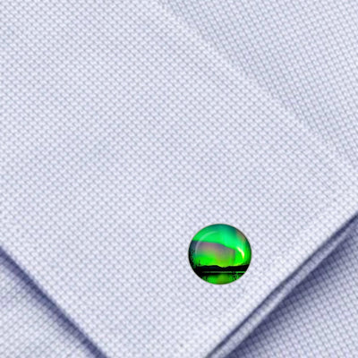 Bassin and Brown Northern Lights Vista Cufflinks - Green and Black