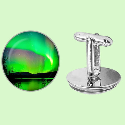 Bassin and Brown Northern Lights Vista Cufflinks - Green and Black