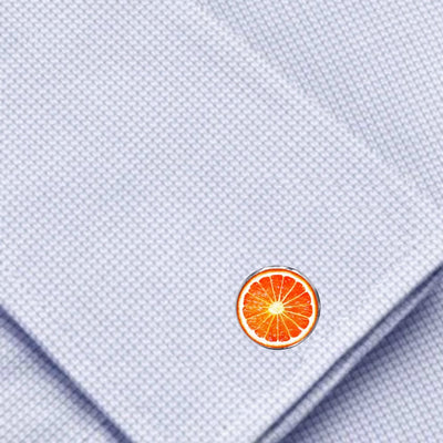 Bassin And Brown Sliced Orange Fruit Cufflinks