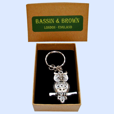 Bassin and Brown Owl Keyring - Silver