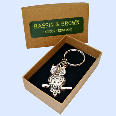 Bassin and Brown Owl Keyring - Silver