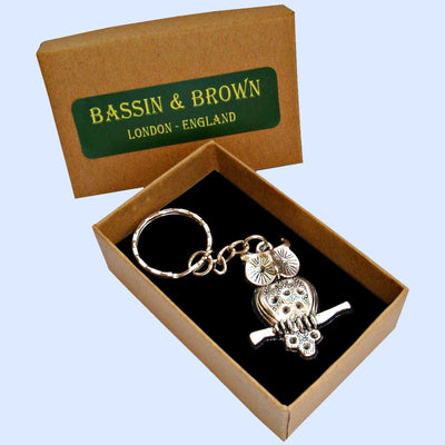 Bassin and Brown Owl Keyring - Silver
