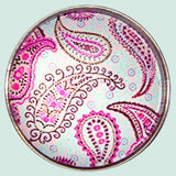 Bassin and Brown Paisley Keyring - Blue and Pink