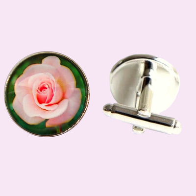 Bassin and Brown Pink Rose Cufflinks